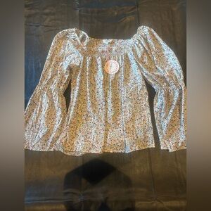 umgee floral long sleeve peasant top